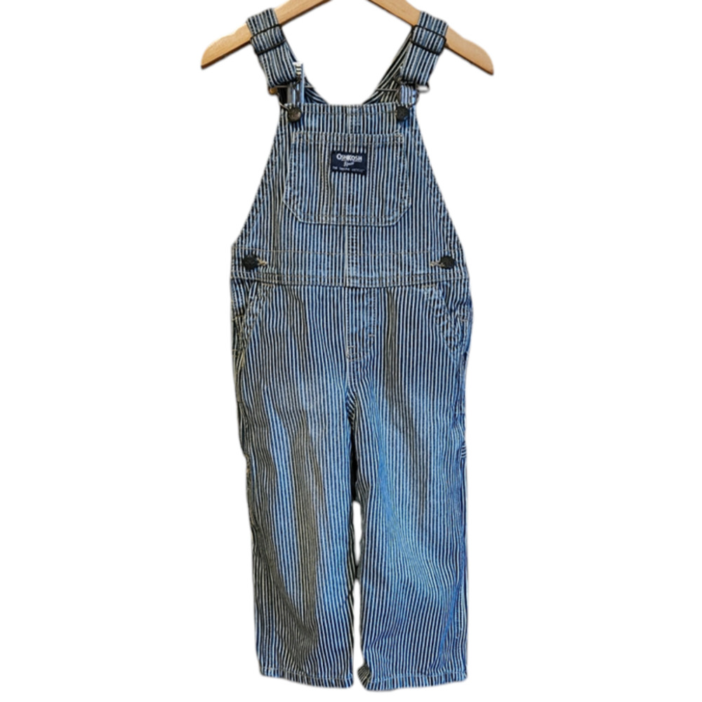 OshKosh B'gosh Blue and White Striped Kids Overalls